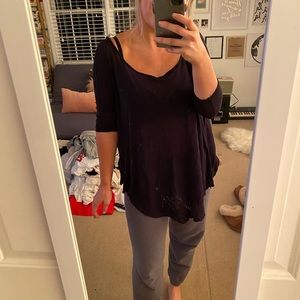 Cute flowy black top!